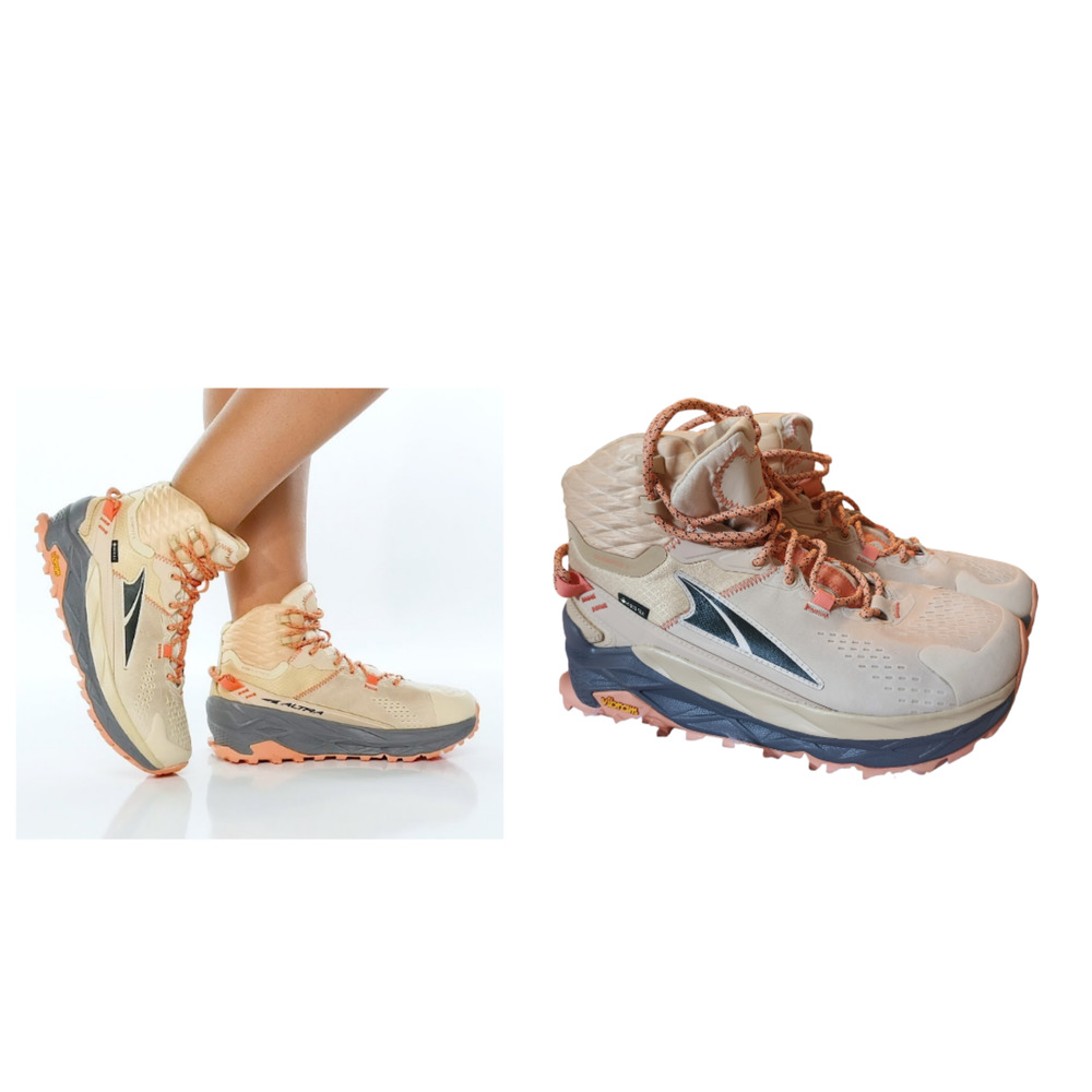 NEW Altra Olympus 5 Mid GTX Hiking Boots Vibram Waterproof Beige Size 8.5